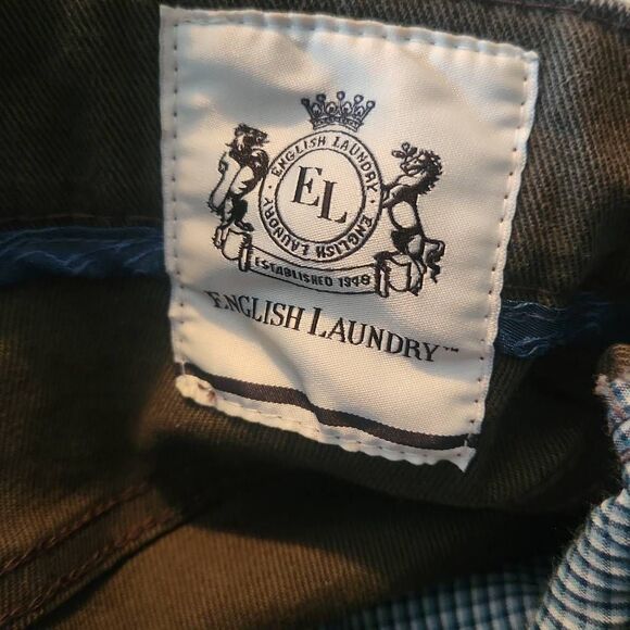 English Laundry Men's Size 36 x 32 Dark Olive Green Brown Relaxed Jeans - Picture 3 of 5